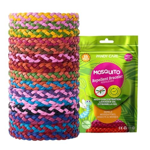 Mosquito Repellent Bracelet, PandyCare Mosquito Bands for Adults, Kids & Babies - Premium Quality, DEET-Free Natural Wristbands, Protection Insects up to 300 Hours (Two Tone Colour)