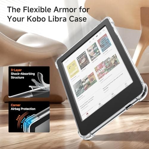 Case for Kobo Clara Colour & Clara BW/2E eReader 6”, Crystal Clear Thin Fit Protective Cover | Scratch-Resistant TPU Shell & Enhanced Grip | Showcase Your Style (Transparent) — view 3