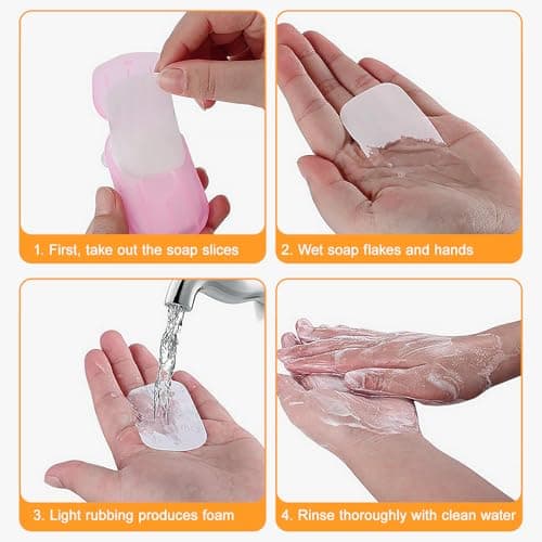 ASIRYVA 5 Boxes Travel Soap, Portable Foaming Paper Soap Sheets with Storage for Travel & Outdoor Hand Washing — view 5