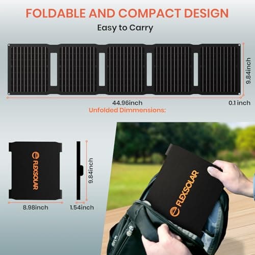 FlexSolar 40W Portable Solar Panel Charger - Upgraded Fast Charging — view 5