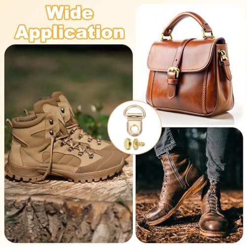 sourcing map 20 Sets Shoelace Hook,Boot Lace Hooks with Rivets Gold — view 6