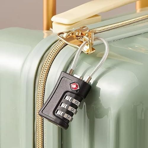 EVRU TSA Luggage Locks, [2 Pack] 3-Digit Security Suitcase Locks, Combination Padlock for Suitcases Flexible Cable Travel Lock, TSA Approved Luggage Padlock for Suitcases Travel Bag Case — view 3