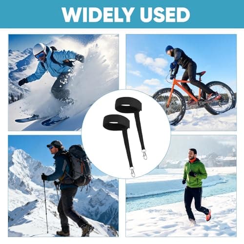 YEVON 4 Pack Elastic Ski Glove Wrist Straps with Keychain Attachments — view 5