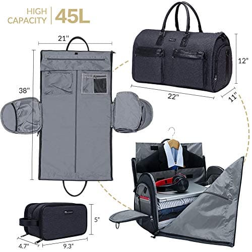 Convertible Garment Duffel Bag 2-in-1, Carry-On Hanging Suitcase — view 2