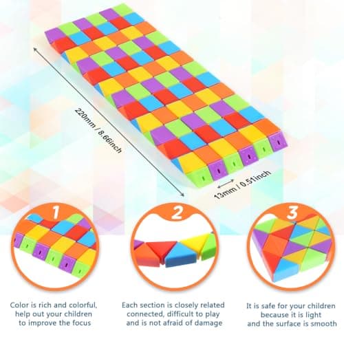 WEARXI 20 Packs 24 Blocks Magic Snake Cube, Party Bag Fillers for Kids — view 2