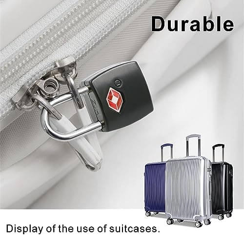 TSA Luggage Locks with Keys(4 Pack),Zinc Alloy Suitcase Padlocks with Key,Key Travel Locks,Small Locks with 8 Keys for Luggage,Travel Suitcase Bag,Laptop Bags etc — view 4