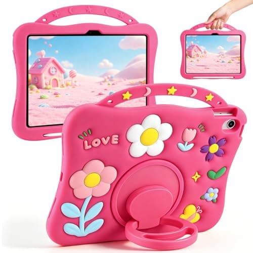 Vofolen for iPad (A16)11th/10th Generation Case Kickstand Handle Flower