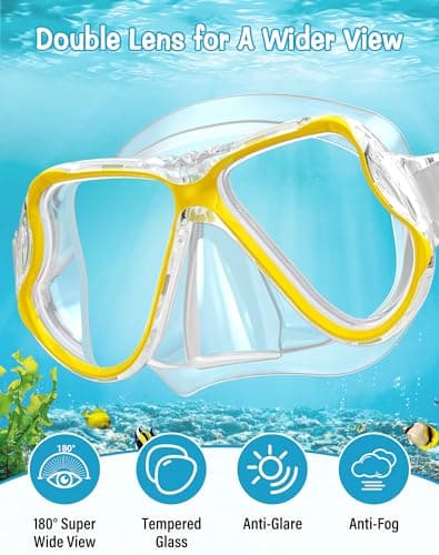 Karvipark Dry Snorkel Set, Anti-Fog Panoramic Snorkel Mask for Adults — view 2