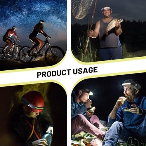 Rechargeable LED Head Torch with Motion Sensor, 230° Wide Beam COB Headlamp, 5 Light Modes, IPX4 Waterproof, Hands-Free Headlight for Running, Fishing, Camping, Hiking, Cycling, Work & Emergency — view 6
