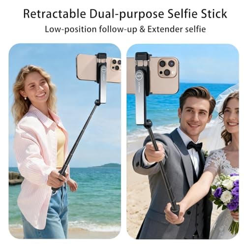 VVNTY Selfie Stick Integrated Extendable Selfie Stick Portable Pocket Monopod for Iphone Android (Black) — view 4