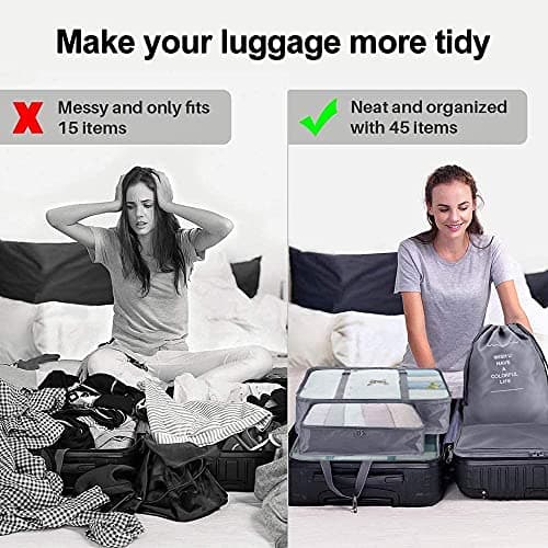 Packing Cubes for Suitcase,Geediar 9 PCS Travel Luggage Packing Organizers Waterproof Travel Essentials Bag Clothes Shoes Cosmetics Toiletries Storage Bags(a-Grey) — view 4