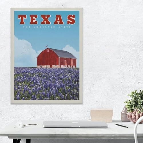 Jigsaw Puzzles 1000 Pieces，Texas Lavender Vintage Travel Poster，Wood Children Games Educational Toys（75x50cm）-BK80 — view 3