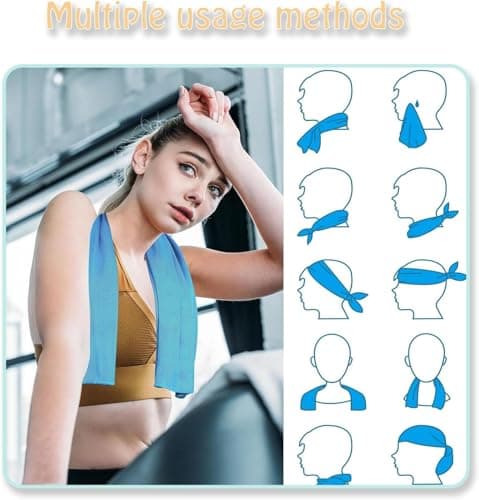 Moxychrony 4 Pcs Cooling Towels, Soft Breathable Cool Towels for Neck, Quick Dry Gym Towel, Ice Towels for Work Out Sports Travel, Orange/Light Blue/Rose Red/Light Grey — view 5
