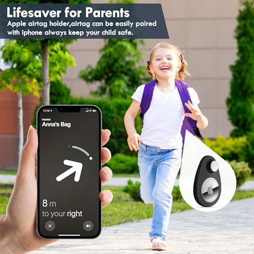 Lulaven for Airtag Holder for Kids Hidden 2 Pack GPS Tracker Case, Anti-Removal for Airtag Silicone Case with Pins, Suitable for Children, Elderly, Pets, Backpack, Luggage (Blue/Black) — view 4