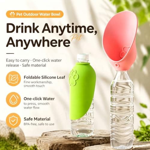 Silicone Portable Dog Water Bottle Adapter, Drinking Cap for Bottles Dogs — view 2