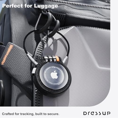 UP Security Lockable AirTag Holder with Combination Lock, Compatible with Apple Air Tag, Metal AirTag Holder Lock for Luggage, Suitcase, Stroller, Car, Kids Backpack Tracking, GPS Tracker Tag Case — view 6