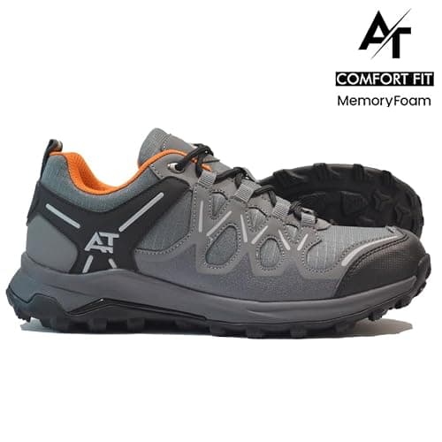 MENS MEMORY FOAM HIKING WALKING BOOTS ANKLE WINTER TREKKING TRAIL TRAINERS SHOES SIZE (GREY, UK Footwear Size System, Adult, Men, Numeric, Medium, 9) — view 2