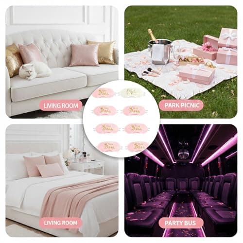 Gaomumu 8PCS Bachelorette Party Favors Soft Sleep Eye Masks, Silk Adjustable Eye Cover, Sleeping Relaxing Blinder,Suitable for Wedding Parties, Engagement Parties, Bachelorette Party — view 4