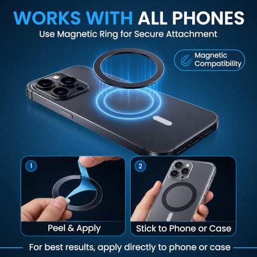 O’Bian 6-in-1 Phone Accessories Kit, 5000mAh Magnetic Power Bank, Wireless Bluetooth Earbuds, 20W Fast Charging UK Plug, USB-C Cable, Magnetic Charger, Travel Essentials for iPhone Samsung (Black) — view 5