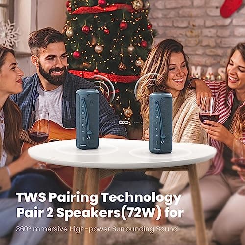 MIATONE Boompro Bluetooth Speakers 36W Portable Speaker with Stereo Sound Bass, Bluetooth 5.3 Wireless IPX7 Waterproof Speaker with USB Type C Charging Port and 5000mAh 16H Playtime (Blue) — view 6