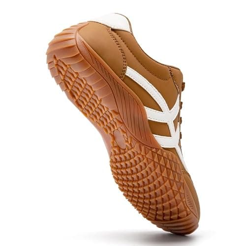 XKOWUO Womens Walking Grounding Sneaker Zero Drop Sole Lightweight Road Running Shoes Non-Slip Tennis Sneakers Breathable Fashion Athletic Brownsize 4 — view 5