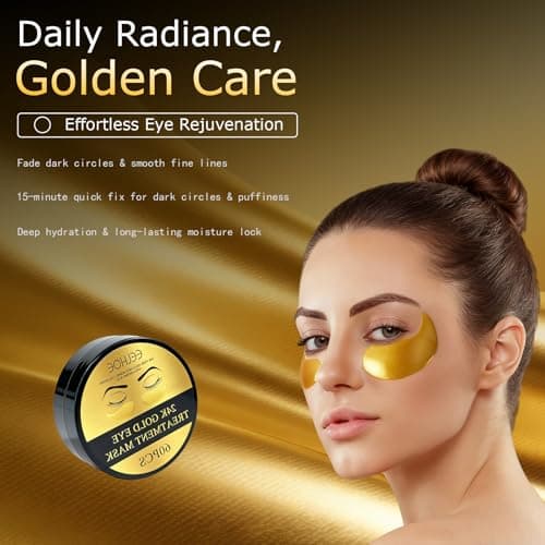 120 Pcs 24K Gold Under Eye Patches for Dark Circles and Puffy Eyes – Collagen Eye Mask for Anti-Aging and Hydrating Skincare — view 4