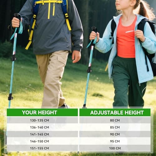 Clostnature Adjustable Kids Trekking Poles, 2 Pack Telescopic Walking Poles — view 5