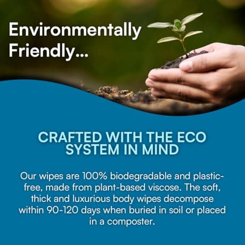 FreshWipes Antibacterial Body Wet Wipes For Adults 1 Pack (12 Wipes) - Coconut Breeze - Extra Large Biodegradable - Dermatologically Tested & Suitable for the Elderly or Disabled - Great for Camping — view 6