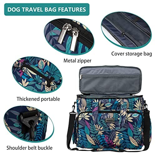 BAGLHER Dog Travel Bag, Pet Travel Bag (All Pet Travel Supplies), Pet Supplies Dogs, with 2 Pet Food Containers and 3 Foldable Silicone Bowls; Essential Kits for Pet Travel — view 4