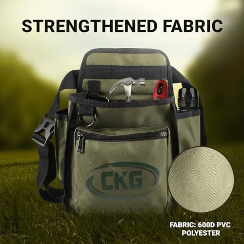 CKG Metal Detecting Finds Bag Waist Digger Pouch Tools Bag for Pinpointer, Metal Detecting Pouch Portable Multifunctional for Metal Detector Accessories, Green — view 6