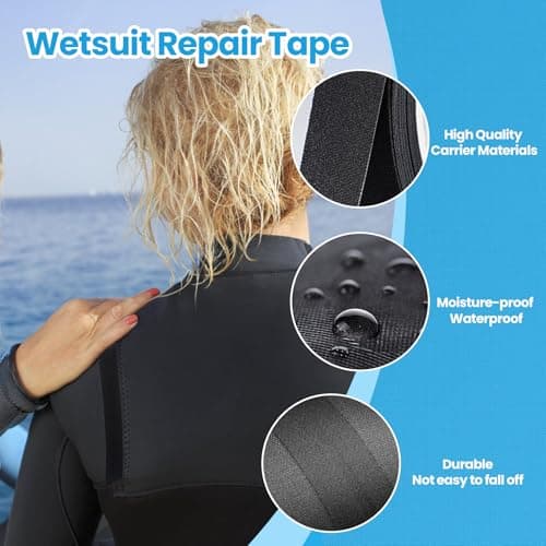 LLPT Wetsuit Repair Tape Iron On 20mm*5m*0.15mm Seam Sealing Patch Black — view 4