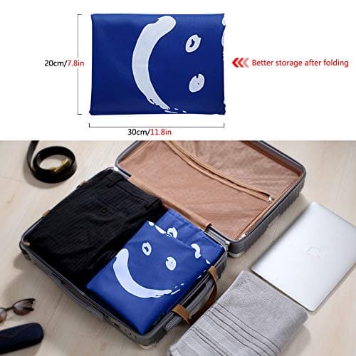 IHOMAGIC Large Laundry Bag, Foldable Laundry Bag, Lightweight Storage Bag, Portable Large Capacity 120L for Dirty Clothes Blanket for Travel Bag, Bedroom, Hotel, Dorm, Dark Blue — view 5