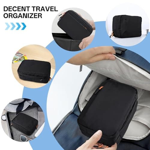 Teskyer Cable Organiser Bag, Travel Essential, 25 x 17 x 8 cm, Black — view 6