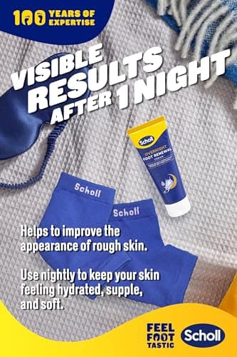 Scholl Overnight Renewal Kit, Footcare Cream 60 ml, Reusable Gel Heel Sleeves 1 Pair - Moisturise Dry Feet, Visible Results in 1 Night, Contains 5% Urea and Shea Butter, Podiatrist Approved — view 4