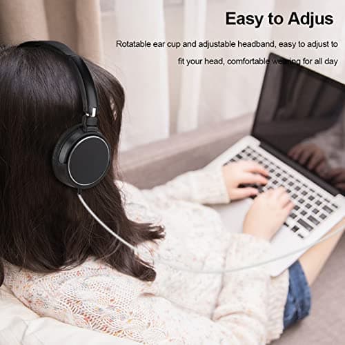 VBESTLIFE Foldable Compact Wired Headset, Stereo HiFi Music Headphone with Rotatable Ear Cups, Adjustable Headband Headset for Smartphones Tablets Laptops, Lightweight Foldable Design for — view 3