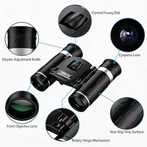 200x25 Compact Binoculars for Kids Adults High Power Pocket Binoculars — view 4