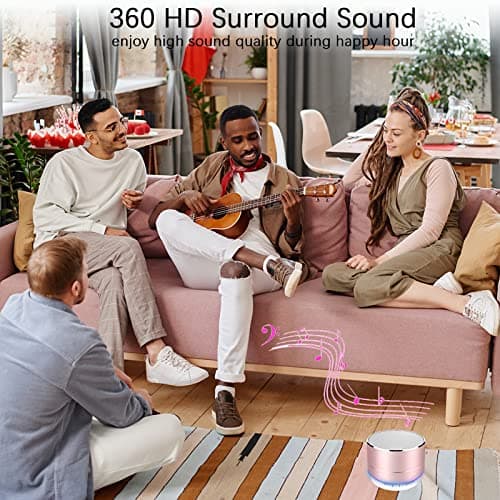 HDAKDDHG Portable Bluetooth Speaker, Wireless Speaker with LED Lights, HD Sound, Supports TF Card, AUX, USB, Bluetooth, Silver, Modern Style, Perfect for Outdoor, Travel, Home, BBQ, Beach — view 5