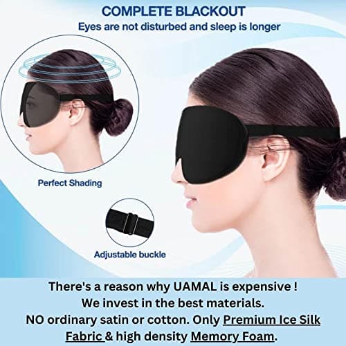 100% Blackout Sleep Mask for Women & Men - Eye Mask - Zero Eye Pressure Eye Mask for Sleeping - Eyelash & Eye Movement Friendly Sleeping Mask with Adjustable Strap - Premium Sleep Mask for Travel — view 2