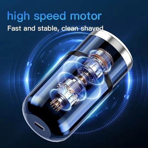 Mini Electric Shaver for Men Women, USB-C Rechargeable Capsule Razor with Wet and Dry Shaving, Portable Shaver with Digital Display, Cordless Compact Shaver for Travel Home Business Trip (Blue) — view 6