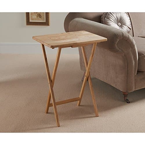 GBS Folding Snack Table, Multi-Use 66 x 48 x 37 cm Rubberwood Table for Coffee, Snacks, & Laptop - Portable, Space-Saving Foldable Side Table for Living Room, Bedside, Camping, and More — view 2