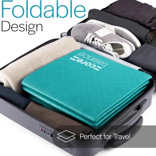 Core Balance Foldable Travel Yoga Mat, Teal — view 3