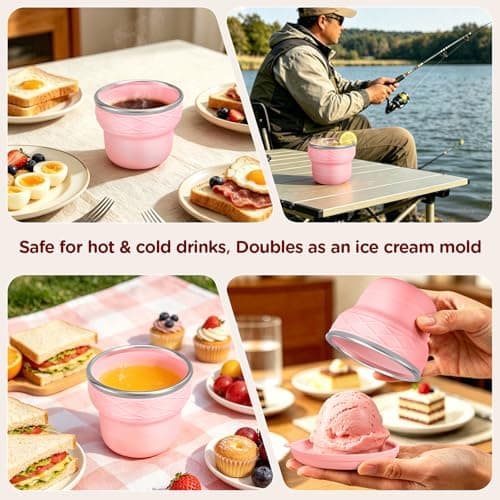 luvtree Silicone Collapsible Travel Cup with Lid, 7oz/200ml BPA-Free, Portable for Travel, Business Trip, Camping, Hiking, Picnic, RV & Backyard Party (Yellow) — view 4