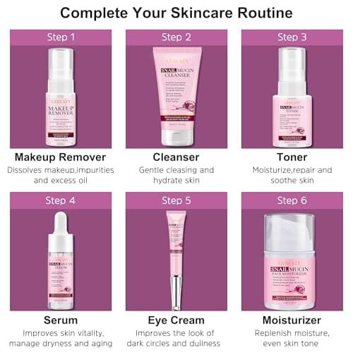Skincare Set,6 PCS Snail Mucin Skin Care Set,Snail Mucin Anti-aging Moisturizing Repair Soothing Hydrating Facial Skin Care Routine Kit ,Travel Skincare Gift Set for Teen Girl Women Mothers Day — view 5