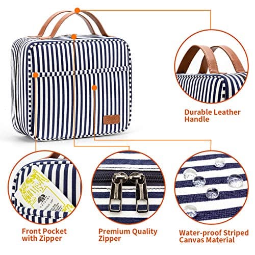Hanging Travel Toiletry Bag, Large Capacity Wash Bag Waterproof Cosmetic Bag Makeup Organizer with 4 Compartments & 1 Sturdy Hook for Women/Men — view 6