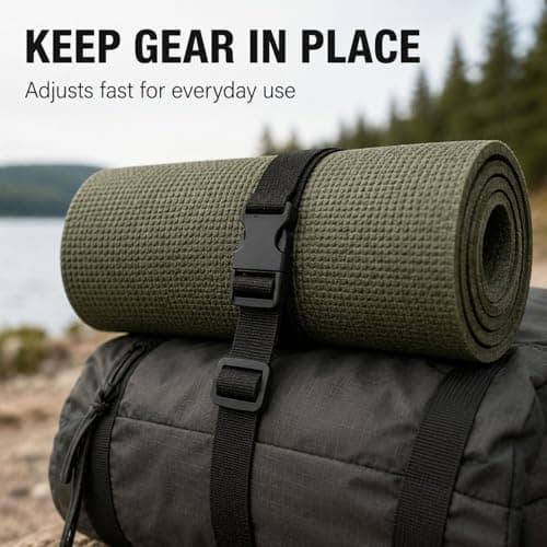 DCYQAIN 2 Pack 1.5m Luggage Straps, Adjustable Nylon Webbing Straps with Quick Release Buckle, Heavy Duty for Suitcases Backpacking Camping Hiking Gear Compression — view 4
