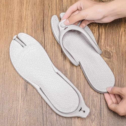 Kattmas Foldable Flip-Flop Travel Slippers Shower Shoes Slides Summer Camp Sandals Soft Comfy Non-Slip Quick Dry House Bathroom Gym Spa Pool Sandals Beach — view 2