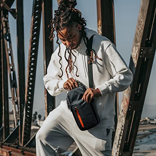 S-ZONE Camera Crossbody Sling Bag Waterproof Nylon Shockproof Padded DSLR SLR Protection Case for Mirrorless Lens Cable — view 2