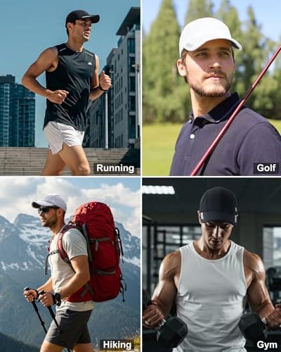 GADIEMKENSD UPF 50+ Foldable Sport Cap Breathable Baseball Caps Mens Summer Reflective Running Hat for Women Sun Hats UV Protection Sunhat for Golf Tennis Travel Hiking Accessories, Dark Grey, S-M — view 6
