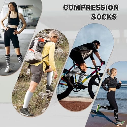 LEOSTEP Compression Socks 6 Pairs for Women Men, 20-30mmHg Support — view 6