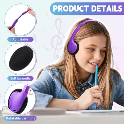 Kingdder Headphones Earphones Bulk Multi Color over Ear Headset with 3.5mm Plug Cord Earphones Adjustable Headphones for Students in Classroom Libraries Kids Teen and Adults, 10 Colors (30 Pcs) — view 3